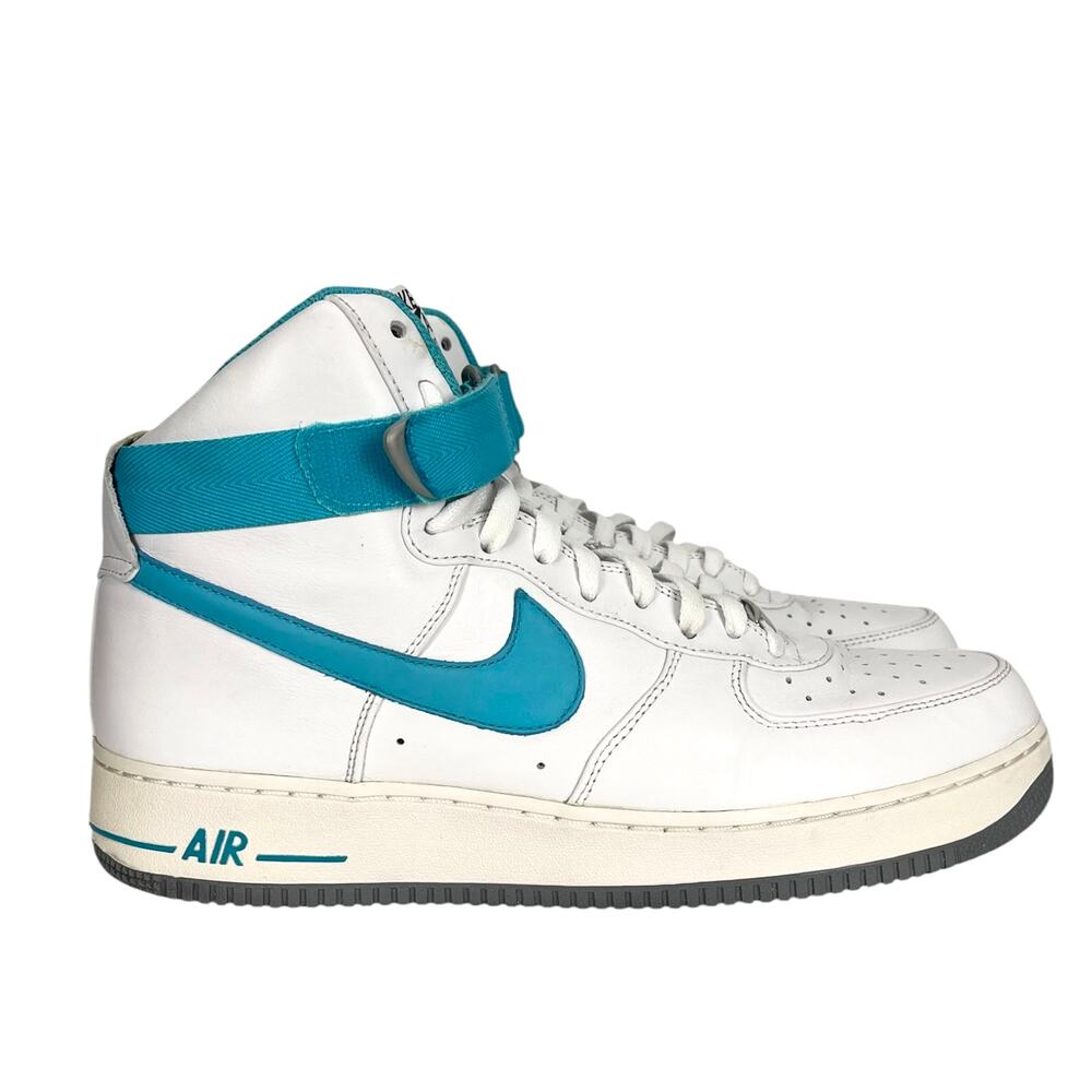 NIKE AIR FORCE ONE Men's SNEAKERS White Turquoise Blue Size 12